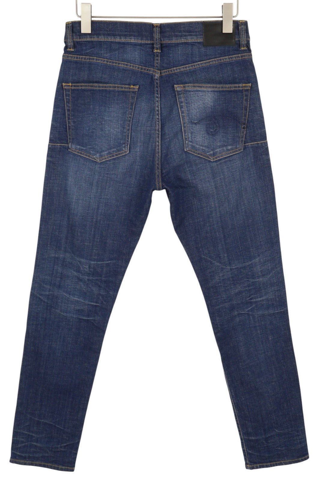 R13 Skate vyriški džinsai, 33 Howell Indigo, skalbti, išblukę, aptempti, su užtrauktuku ir logotipu. 