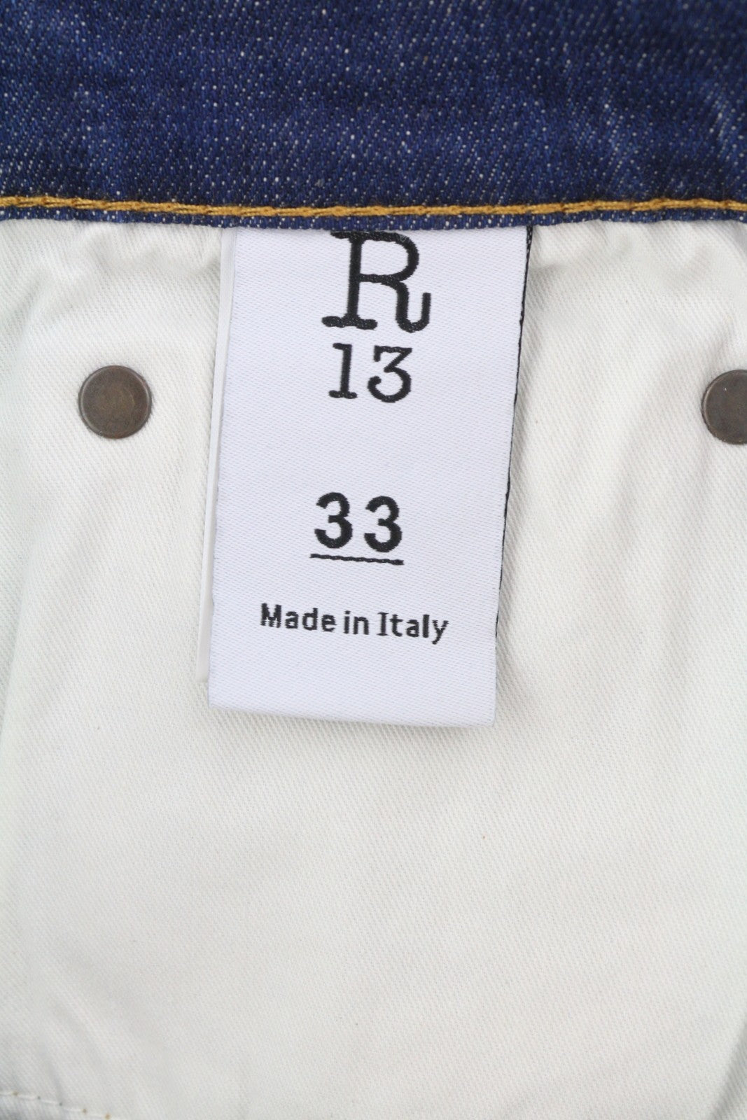 R13 Skate vyriški džinsai, 33 Howell Indigo, skalbti, išblukę, aptempti, su užtrauktuku ir logotipu. 