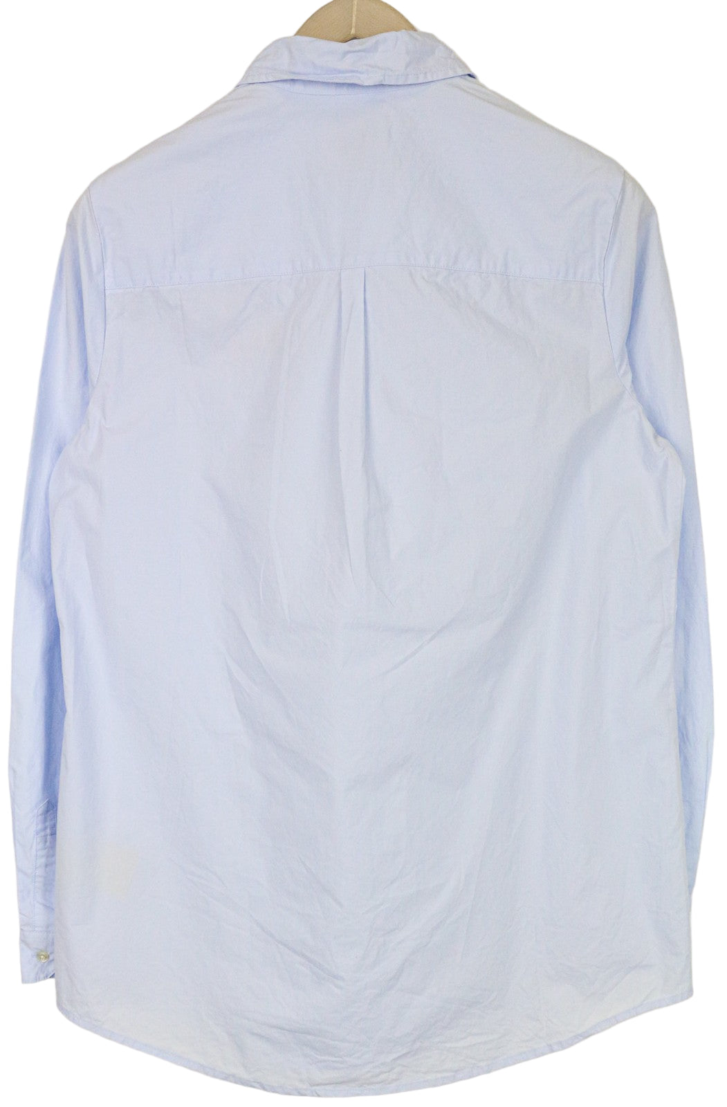 MAISON SCOTCH moteriški marškinėliai šviesiai mėlyni medvilniniai logotipai oficialios ilgomis rankovėmis M 