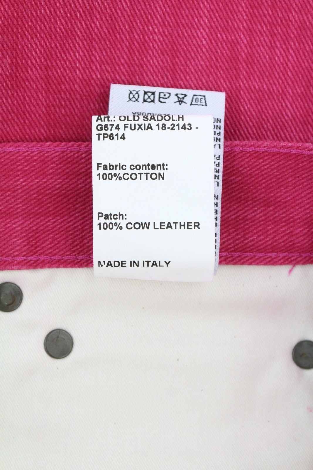 R13 Damon klostuoti moteriški džinsai, 27, ryškiai rožiniai, plačios kojos, užtrauktukas, penkios kišenės. 