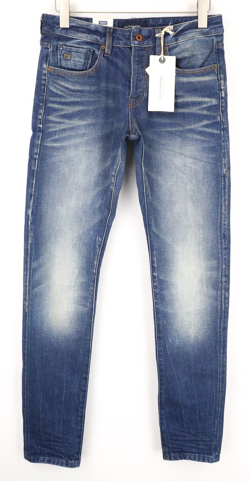 SCOTCH &amp; SODA Ralston vyriški džinsai W29/L34 mėlyni, ploni, įprasti, netamprūs. 