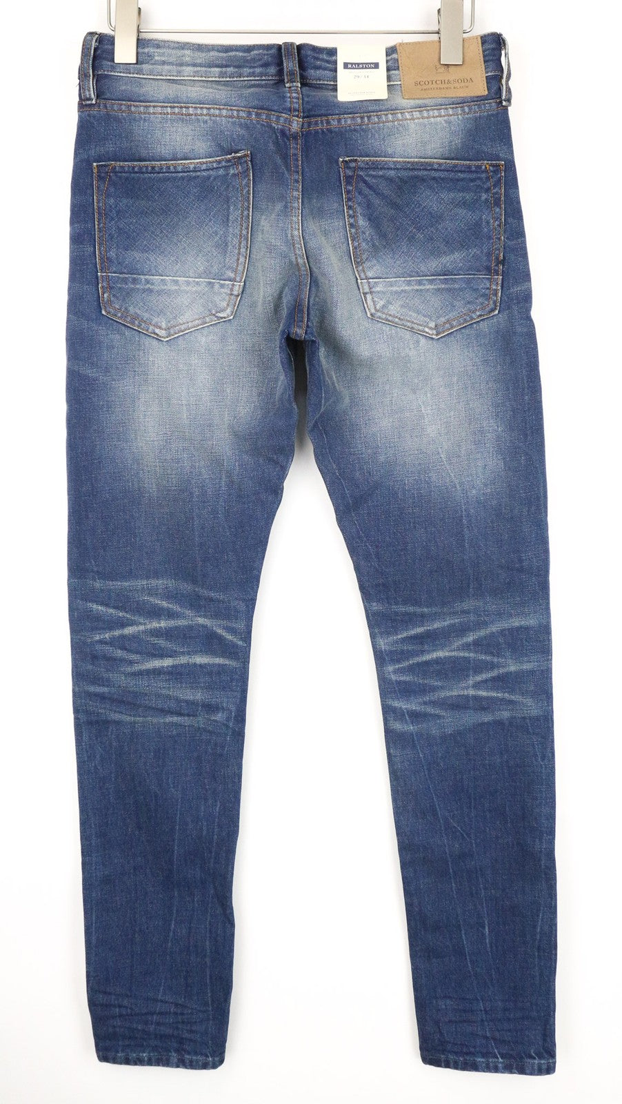 SCOTCH &amp; SODA Ralston vyriški džinsai W29/L34 mėlyni, ploni, įprasti, netamprūs. 