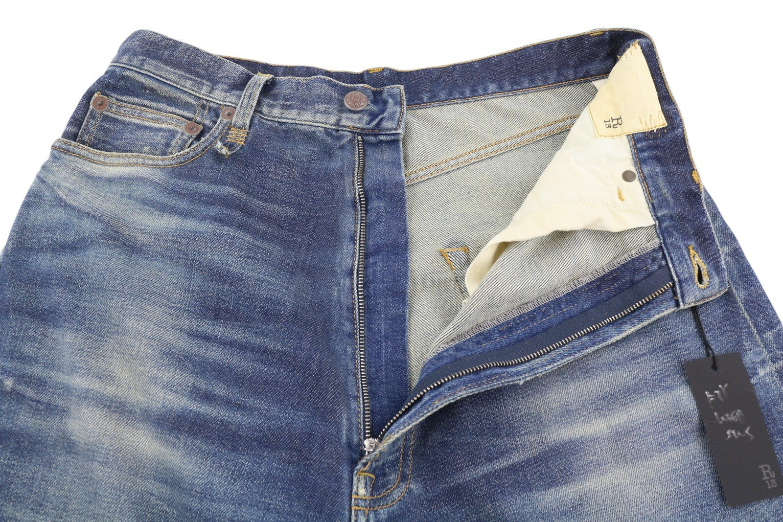 R13 Venti moteriški džinsai, 27 Ansel mėlyni, skalbti, išblukę, laisvo kirpimo, džinsiniai kelnės. Rekomenduojama kaina – 799 €. 