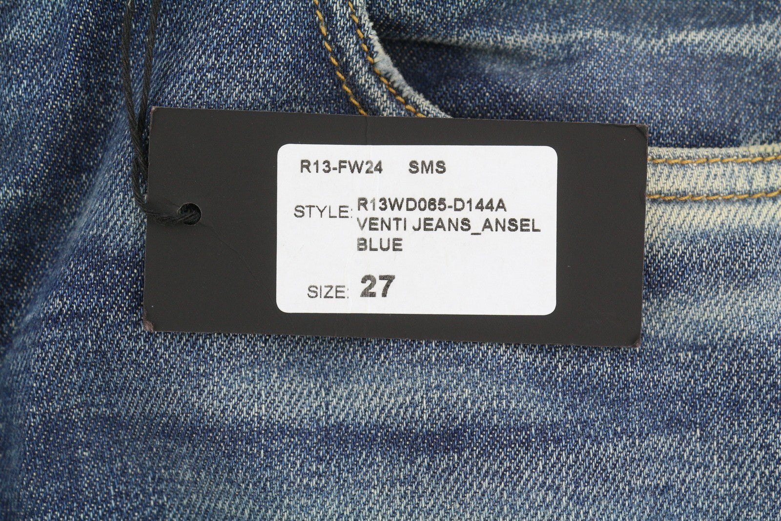 R13 Venti moteriški džinsai, 27 Ansel mėlyni, skalbti, išblukę, laisvo kirpimo, džinsiniai kelnės. Rekomenduojama kaina – 799 €. 