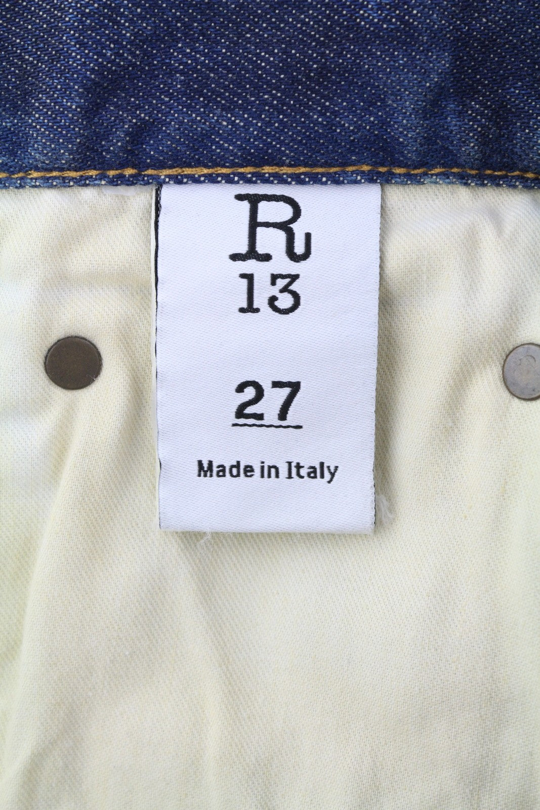 R13 Venti moteriški džinsai, 27 Ansel mėlyni, skalbti, išblukę, laisvo kirpimo, džinsiniai kelnės. Rekomenduojama kaina – 799 €. 