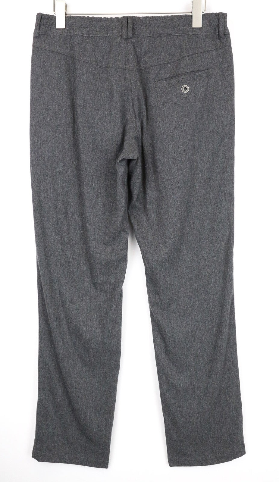 RICHMOND Men's Pants L Grey Melange Wool Blend Stretch Drawstring Waist