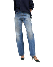 R13 Alice Slim Straight Leg Women Jeans 27 Amber Blue Faded Washed Denim RRP€699