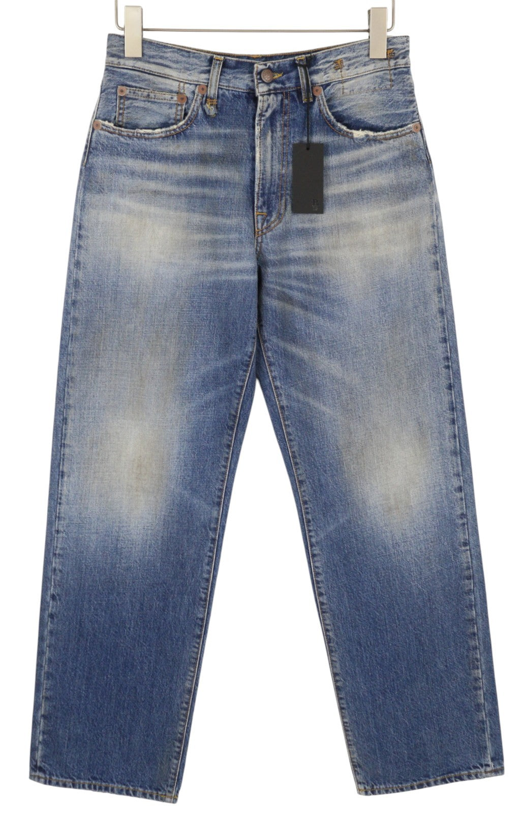 R13 Alice Slim Straight Leg Women Jeans 27 Amber Blue Faded Washed Denim RRP€699