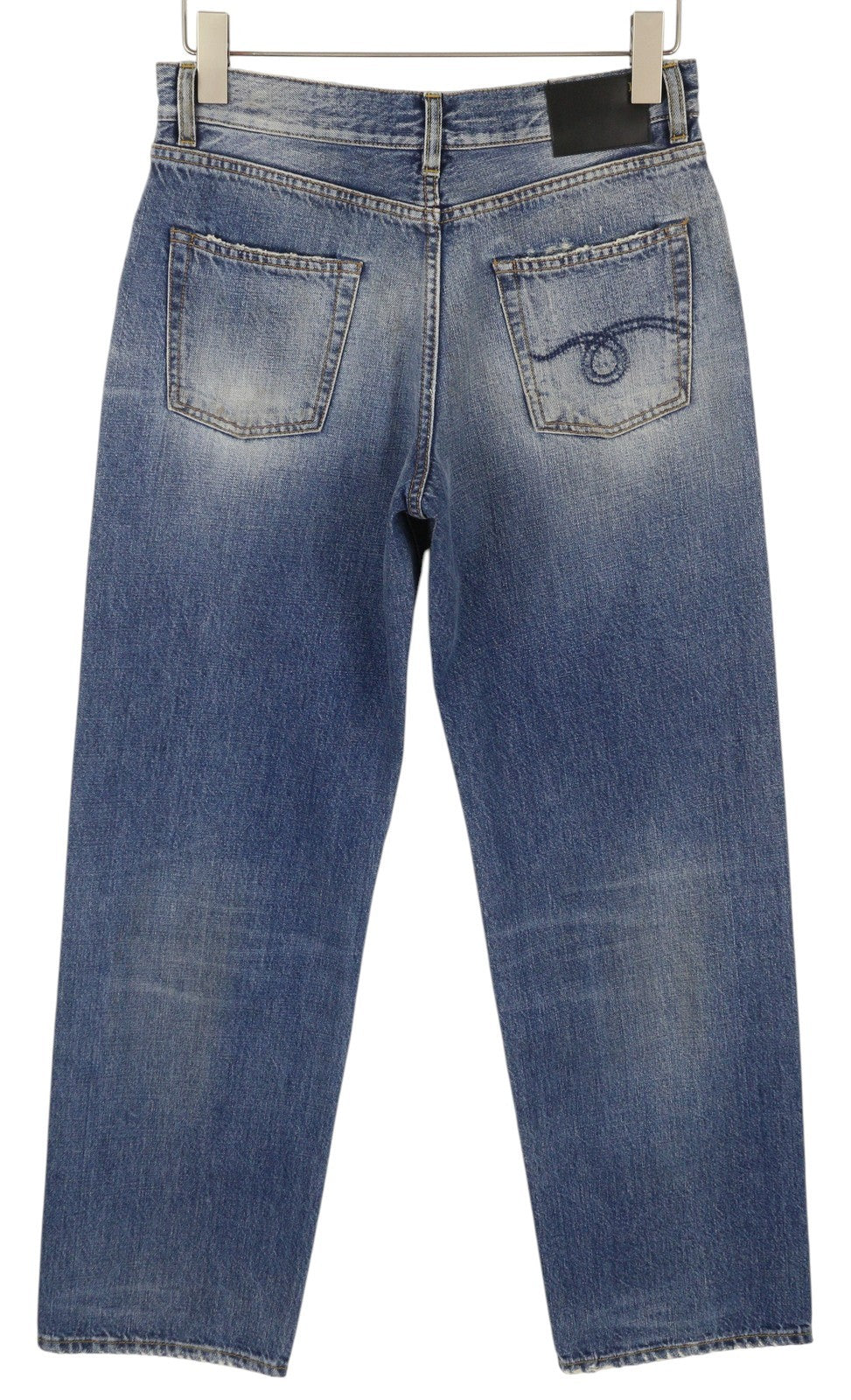 R13 Alice Slim Straight Leg Women Jeans 27 Amber Blue Faded Washed Denim RRP€699