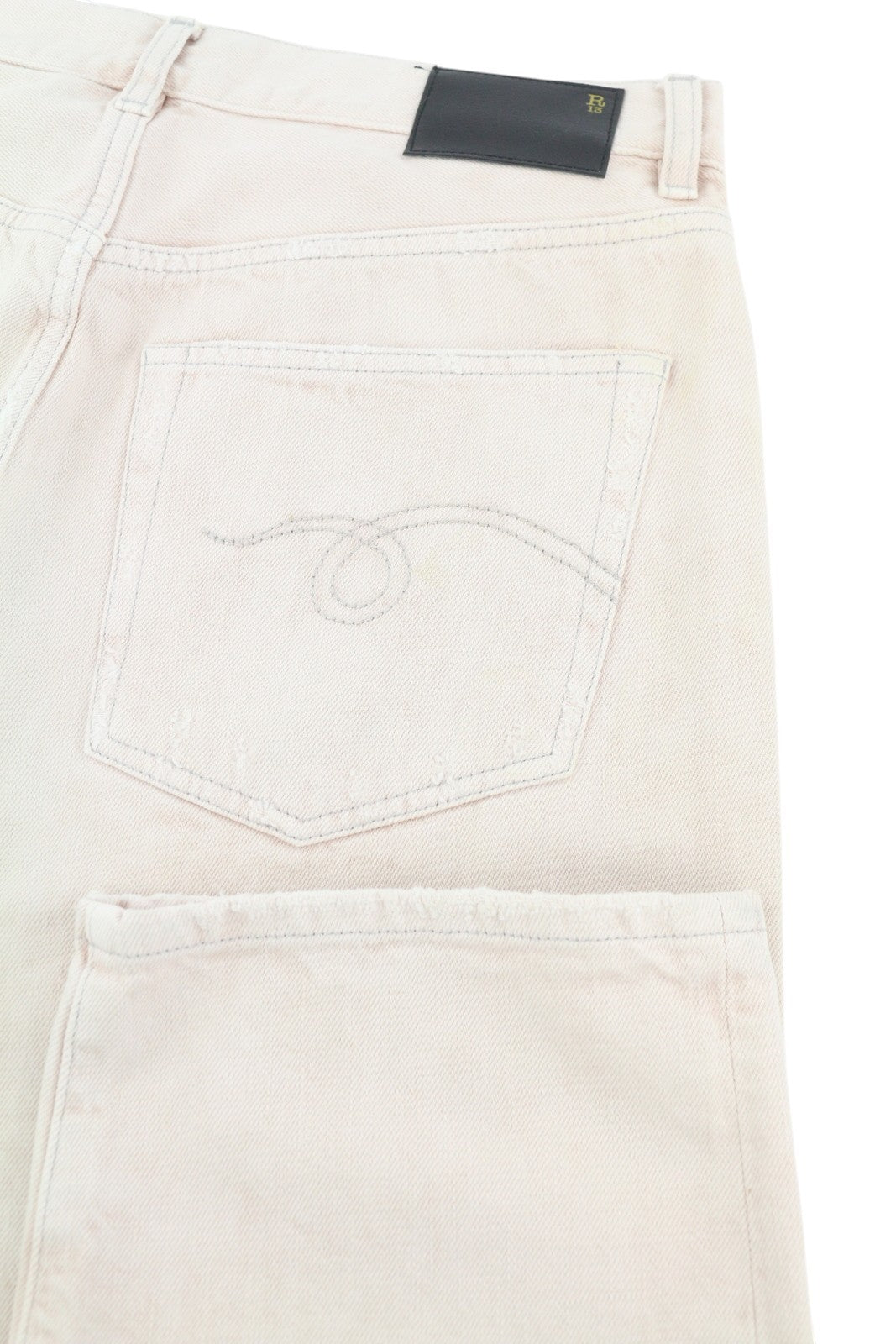 R13 Boyfriend Women Jeans 27 Peyton Pink Distress Ripped Zip Fly Denim RRP€699