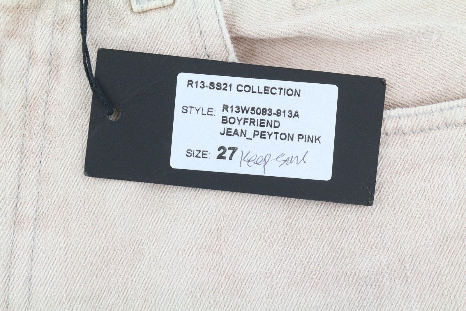 R13 Boyfriend Women Jeans 27 Peyton Pink Distress Ripped Zip Fly Denim RRP€699