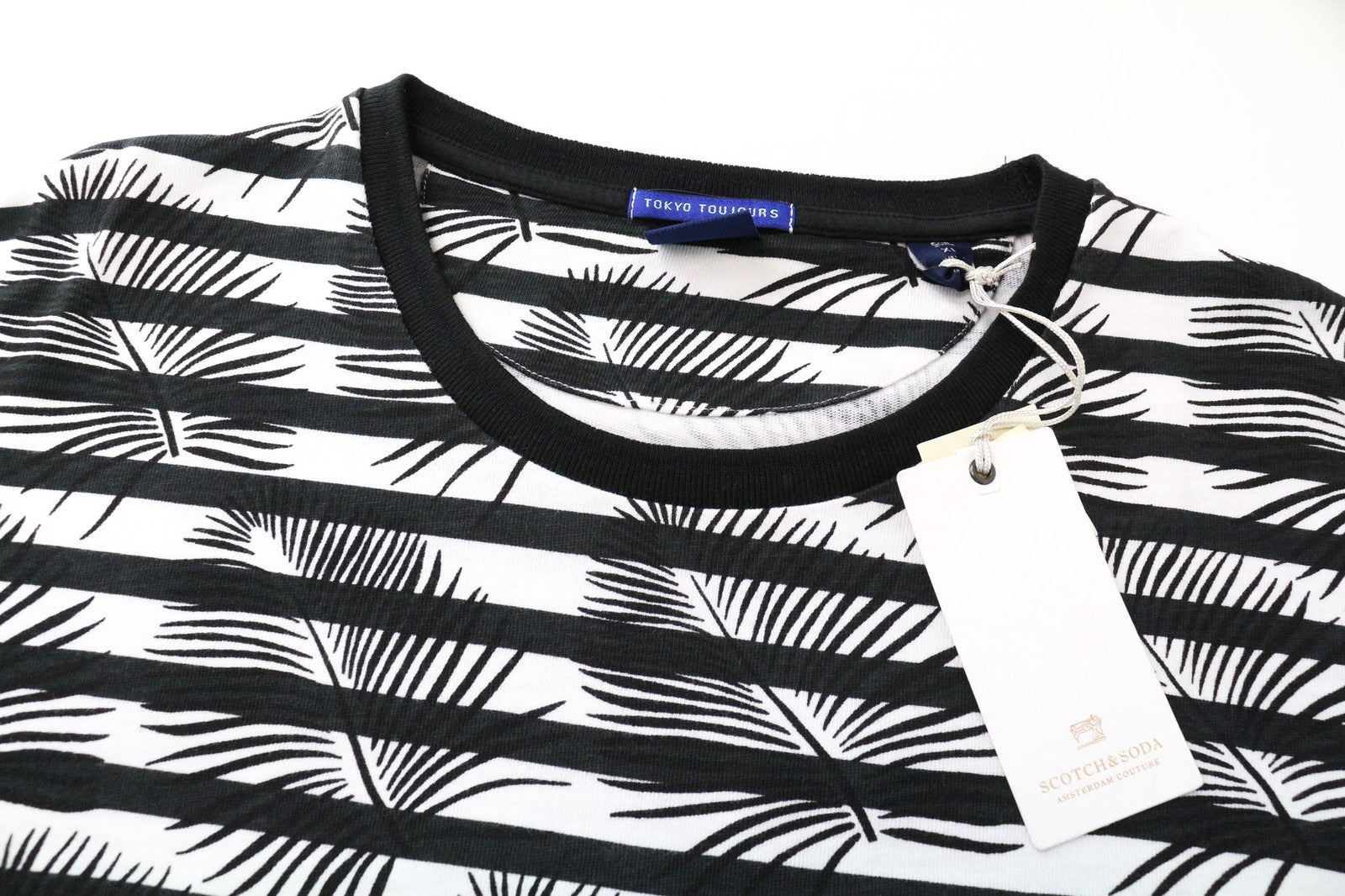 SCOTCH &amp; SODA Ams Couture vyriškas džemperis XL dydžio, baltos spalvos, raštuotas medvilninis megztinis 