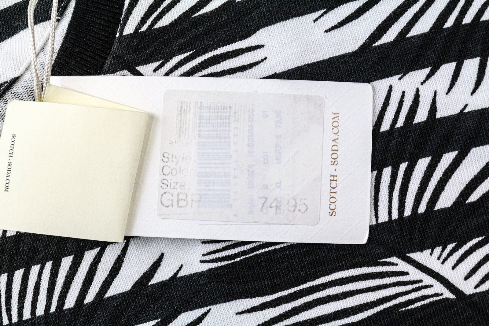 SCOTCH &amp; SODA Ams Couture vyriškas džemperis XL dydžio, baltos spalvos, raštuotas medvilninis megztinis 