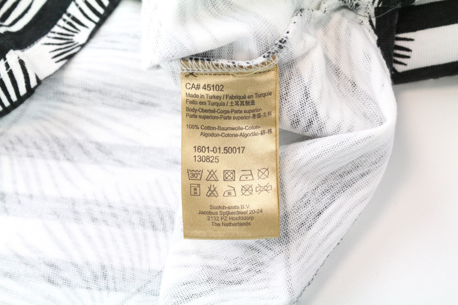 SCOTCH &amp; SODA Ams Couture vyriškas džemperis XL dydžio, baltos spalvos, raštuotas medvilninis megztinis 