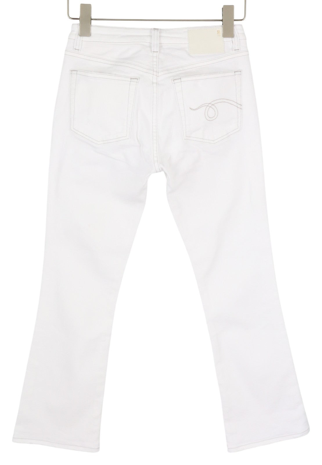 R13 Kick Fit Women Jeans 26 Bale White Flared Cropped Ankle Length Light RRP€499