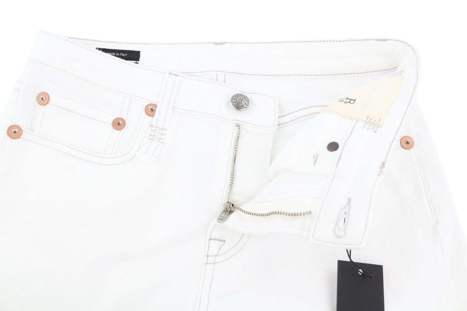 R13 Kick Fit Women Jeans 26 Bale White Flared Cropped Ankle Length Light RRP€499