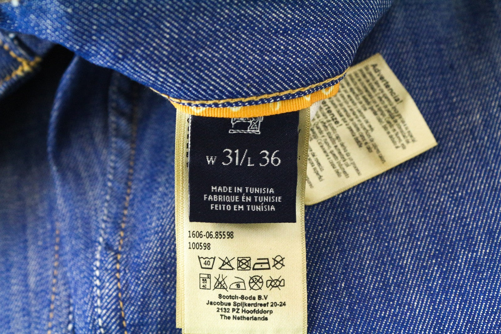 SCOTCH &amp; SODA vyriški skim džinsai W31/L36 vidutinio mėlynumo, aptempti, tamprūs medvilnės mišinio džinsai 