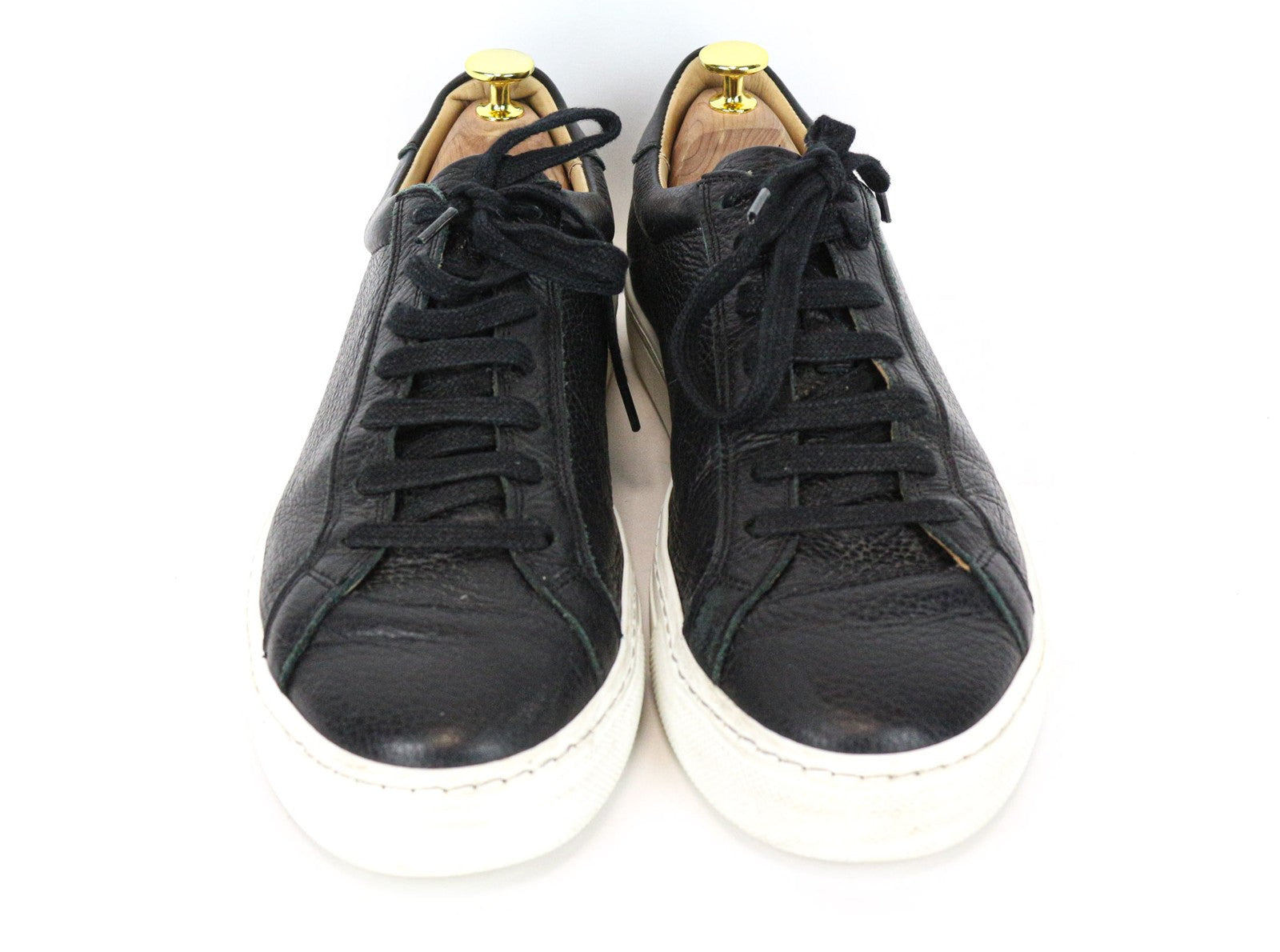 SUITSUPPLY vyriški sportbačiai, juodi, grūdėta oda, suvarstomi laisvalaikio bateliai, EU42 