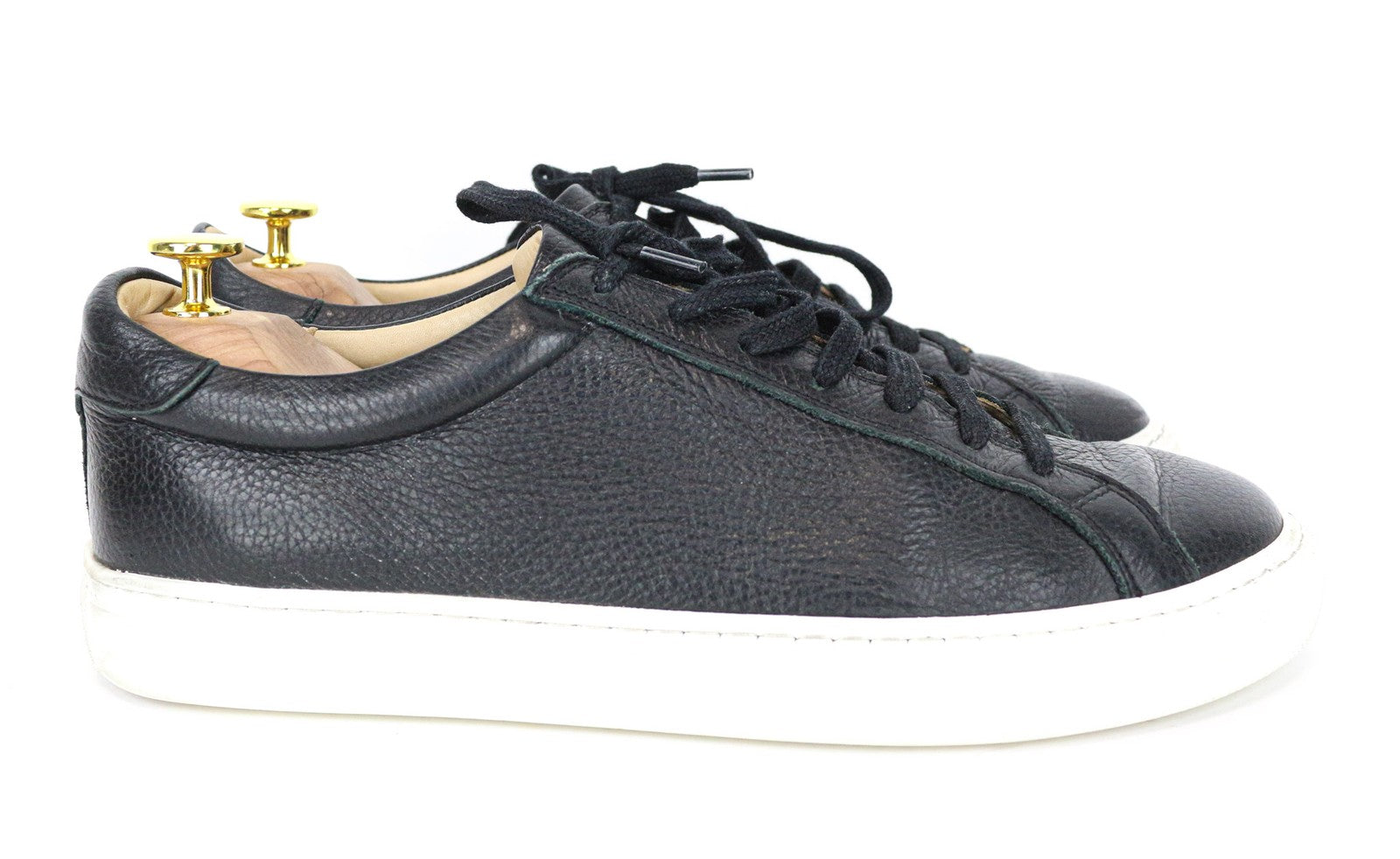 SUITSUPPLY vyriški sportbačiai, juodi, grūdėta oda, suvarstomi laisvalaikio bateliai, EU42 