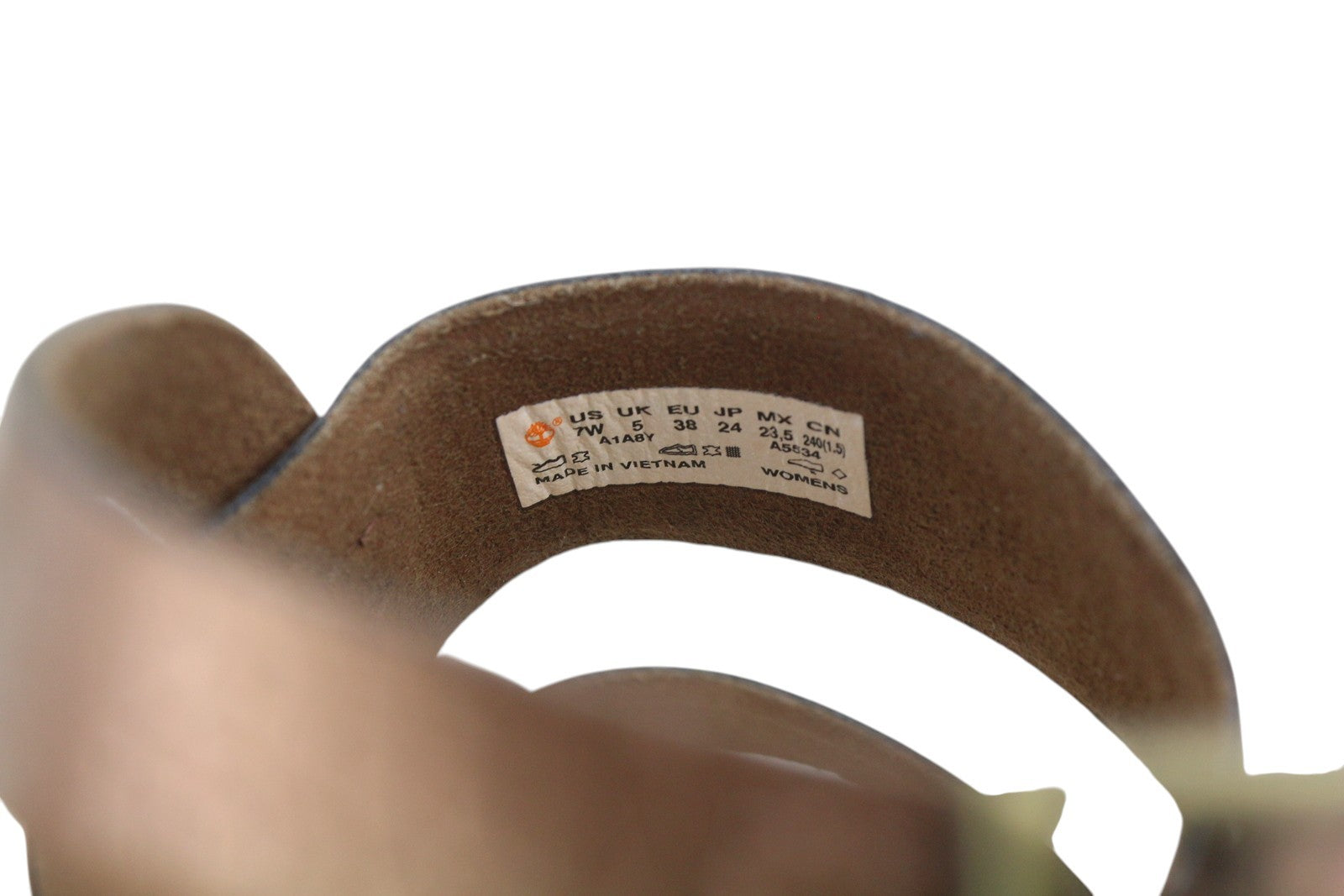 TIMBERLAND A1A8Y Women Sandals EU38/38.5 Brown Leather Flats Buckle Closure