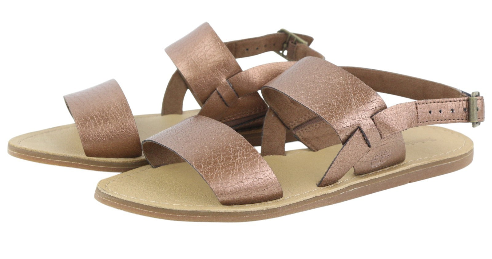 TIMBERLAND A1A8Y Women Sandals EU38/38.5 Brown Leather Flats Buckle Closure