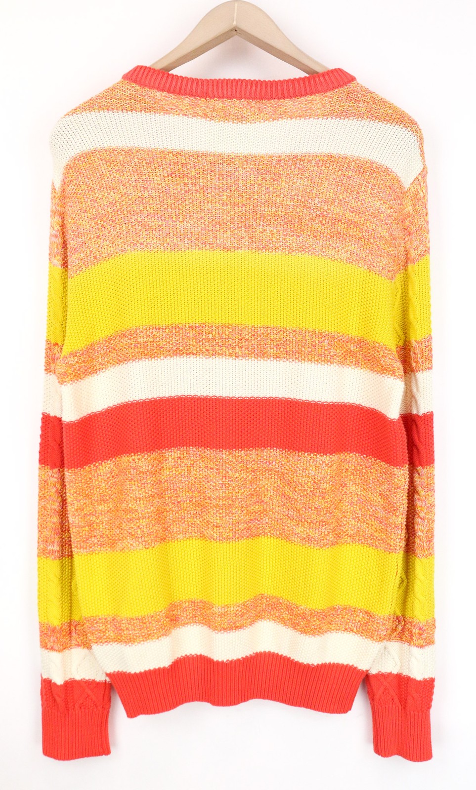 SCOTCH &amp; SODA Ams Couture vyriškas megztinis M oranžinis medvilninis dryžuotas megztinis 