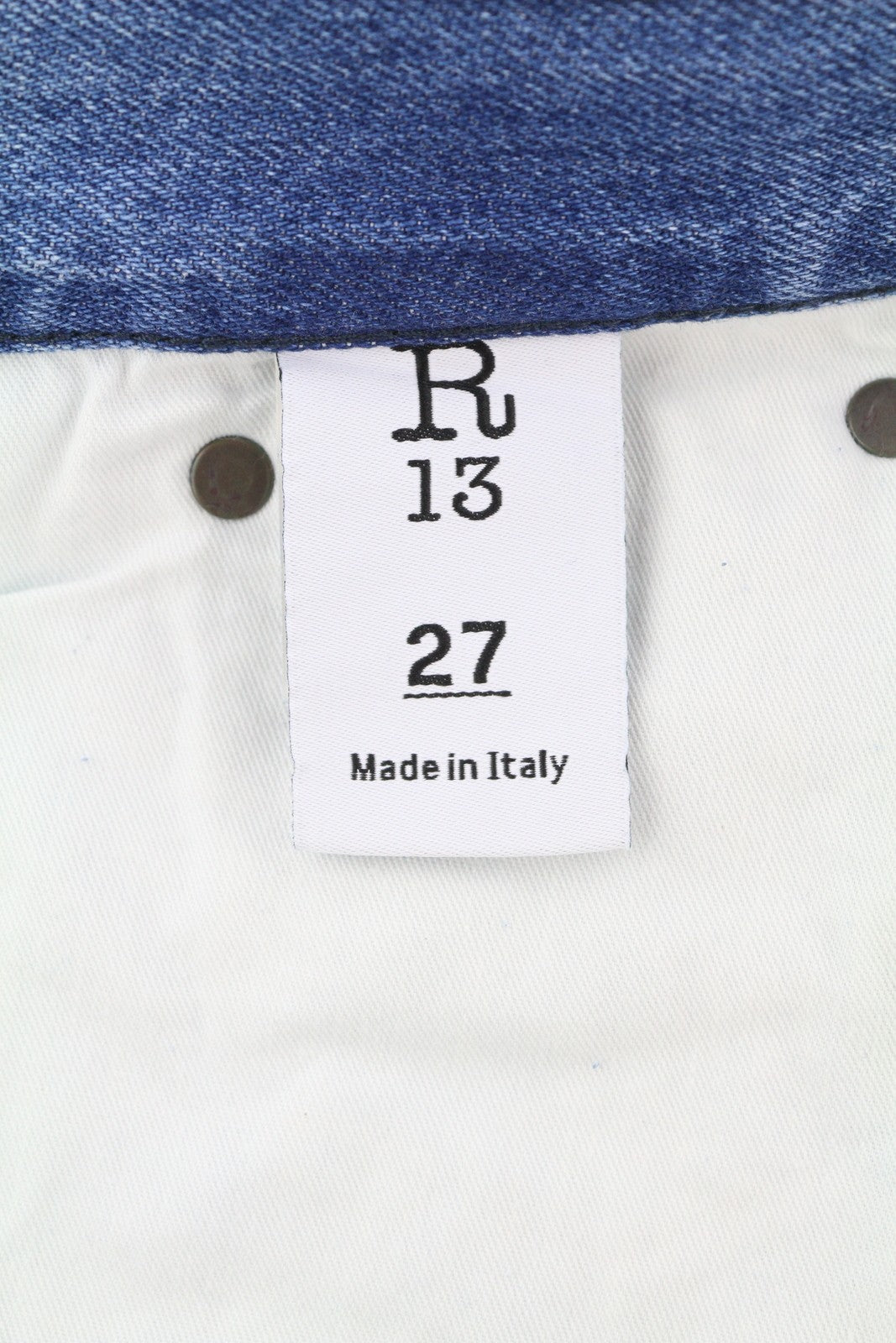 R13 Izzy Drop moteriški džinsai, 27 Tony Wash išblukęs sagų užsegimas, penkios kišenės su logotipu 