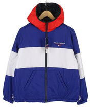 TOMMY HILFIGER dvipusė dygsniuota vyriška striukė M mėlyna dygsniuota gobtuvu užtrauktuku RRP 239 € 