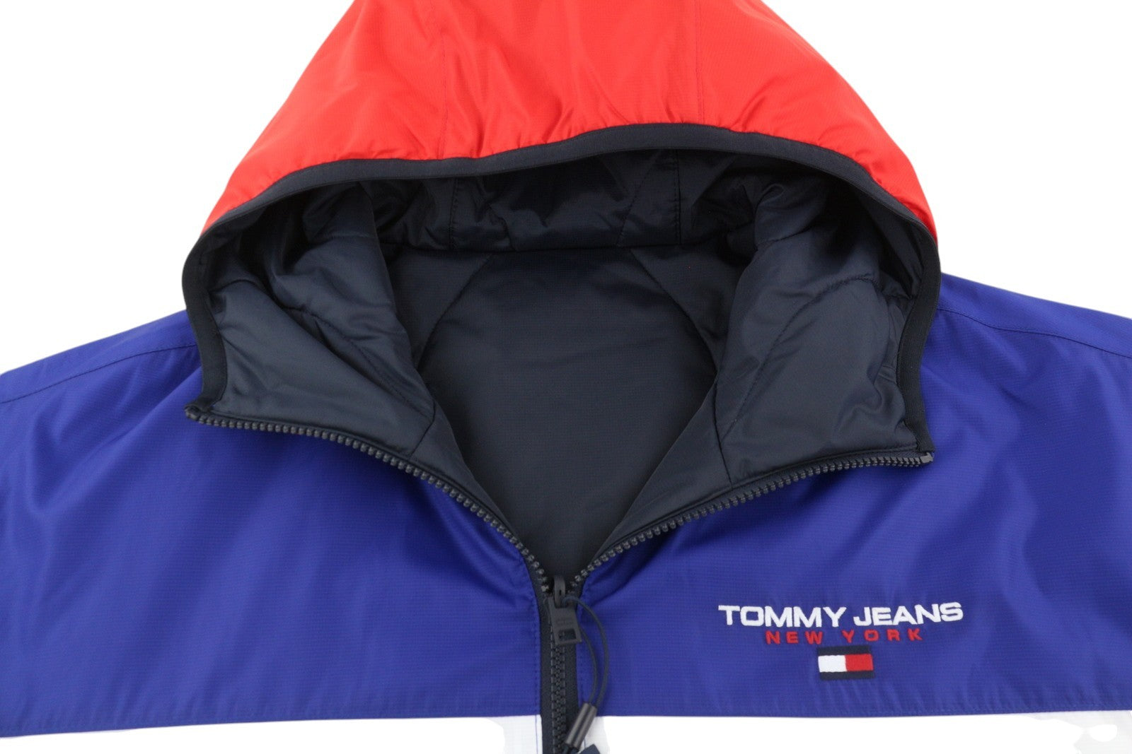 TOMMY HILFIGER dvipusė dygsniuota vyriška striukė M mėlyna dygsniuota gobtuvu užtrauktuku RRP 239 € 