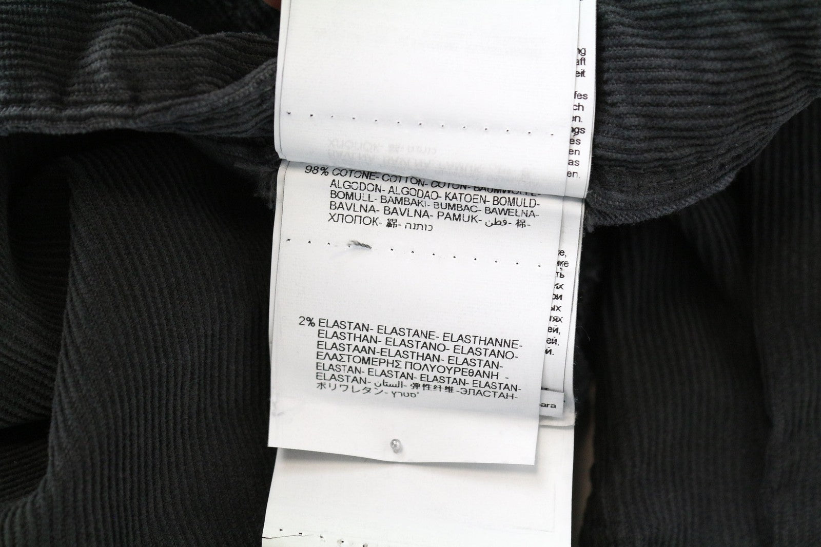 REPLAY Anbass Men's W38/L34 Grey Corduroy Slim Cotton Stretch Casual Trousers