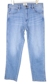 WRANGLER Frontier vyriški džinsai W32/L32 Relax Straight skalbtos mėlynos tamprios džinsinės kelnės 