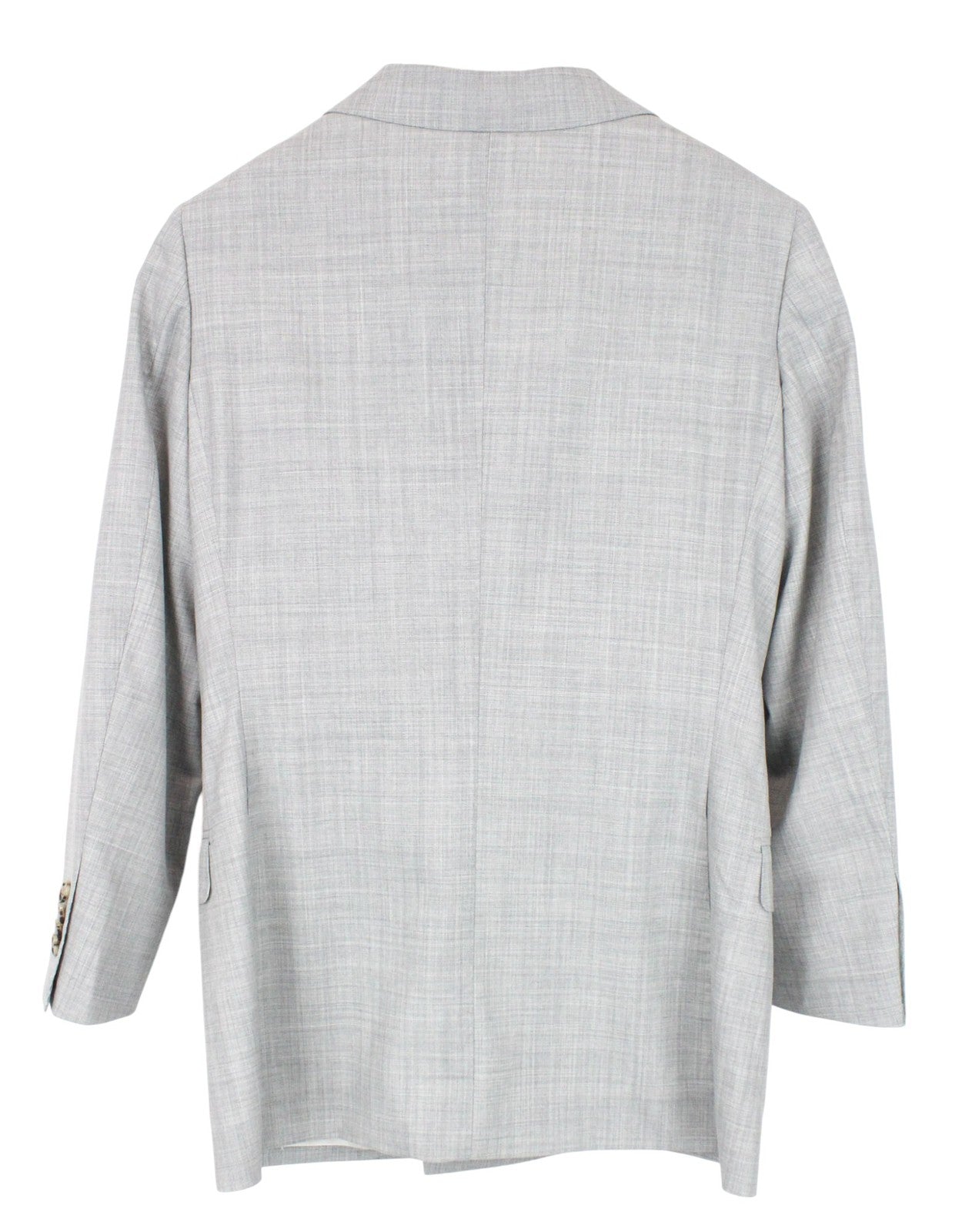 SUITSUPPLY La Spalla Soho Turn Up Men Suit UK34R W30 Grey Melange Wool 2 Piece