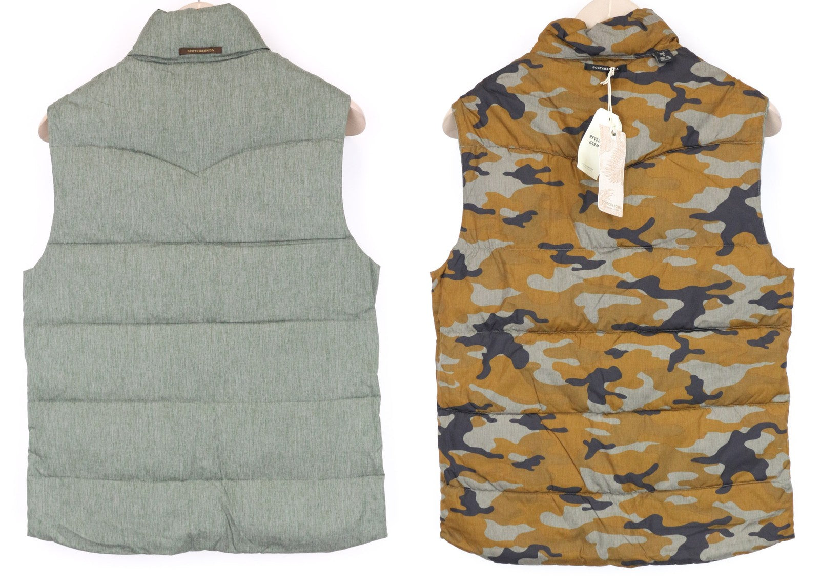 SCOTCH &amp; SODA Ams Couture vyriška liemenė S, žalia, paminkštinta, dvipusė, raštuota 