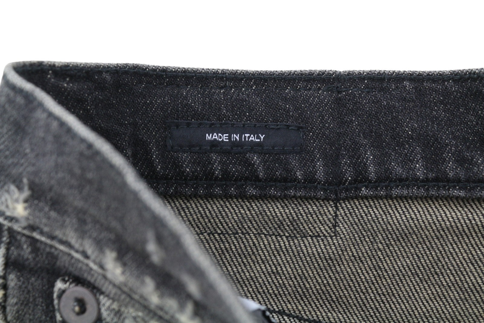 R13 Boyfriend Women Jeans 24 Abbey Black Washed Faded Distress Ankle RRP€699