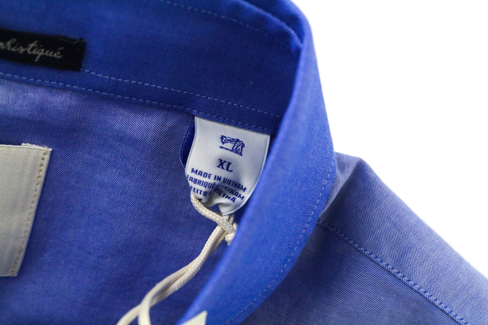 SCOTCH &amp; SODA Ams Couture vyriški XL dydžio mėlyni medvilniniai ploni marškinėliai su sagomis, elegantiškas laisvalaikio kirpimas 