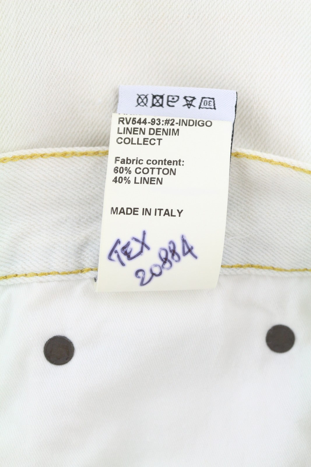 R13 Tailored Drop Women Jeans 27 Kinney Linen Indigo Relaxed Cropped RRP€599