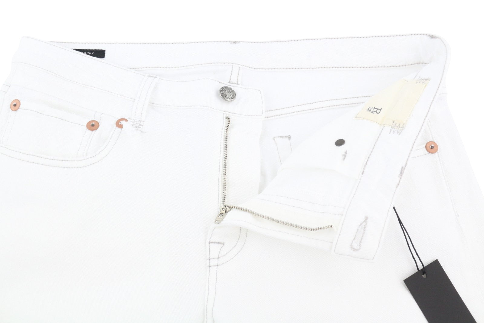 R13 Boy Straight Women Jeans 32 Bale White Cropped Ankle Length Denim RRP€499