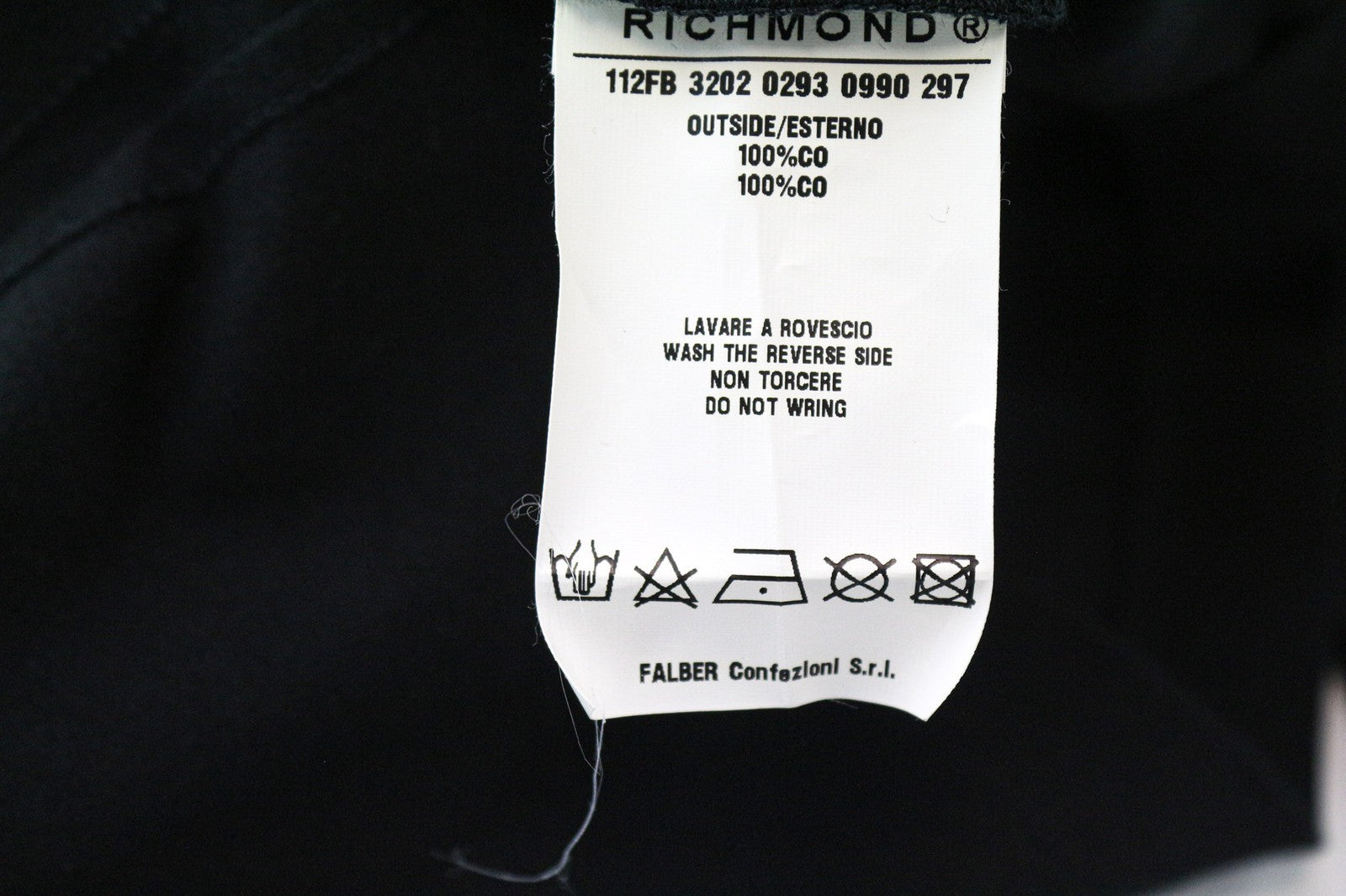 RICHMOND vyriški marškinėliai L dydžio juodi medvilniniai su logotipu ir ilgomis rankovėmis, laisvalaikio stiliaus 