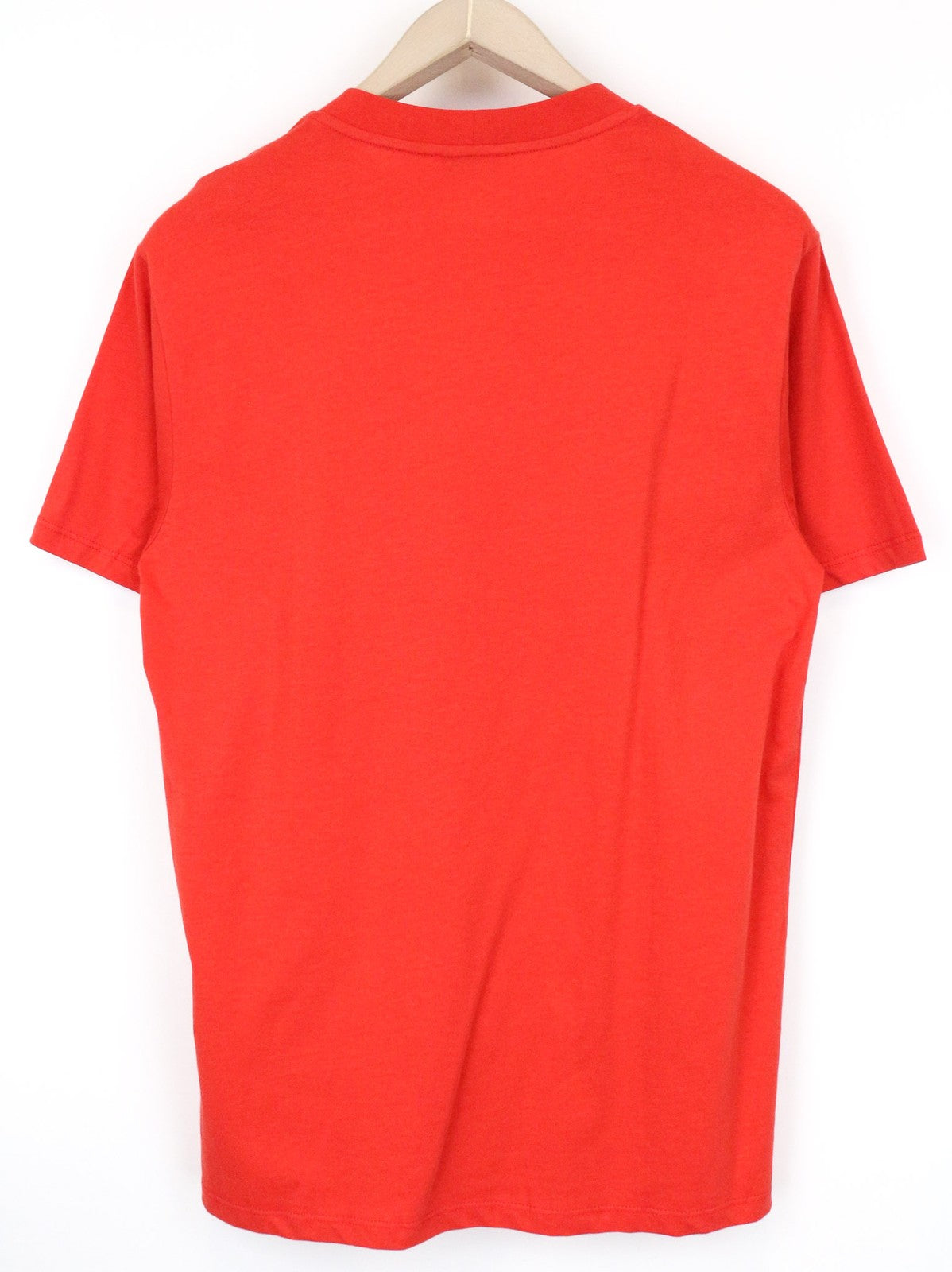 SANDRO vyriški marškinėliai M raudoni medvilniniai logotipo spaudiniai trumpomis rankovėmis megztinis laisvalaikio marškinėliai 