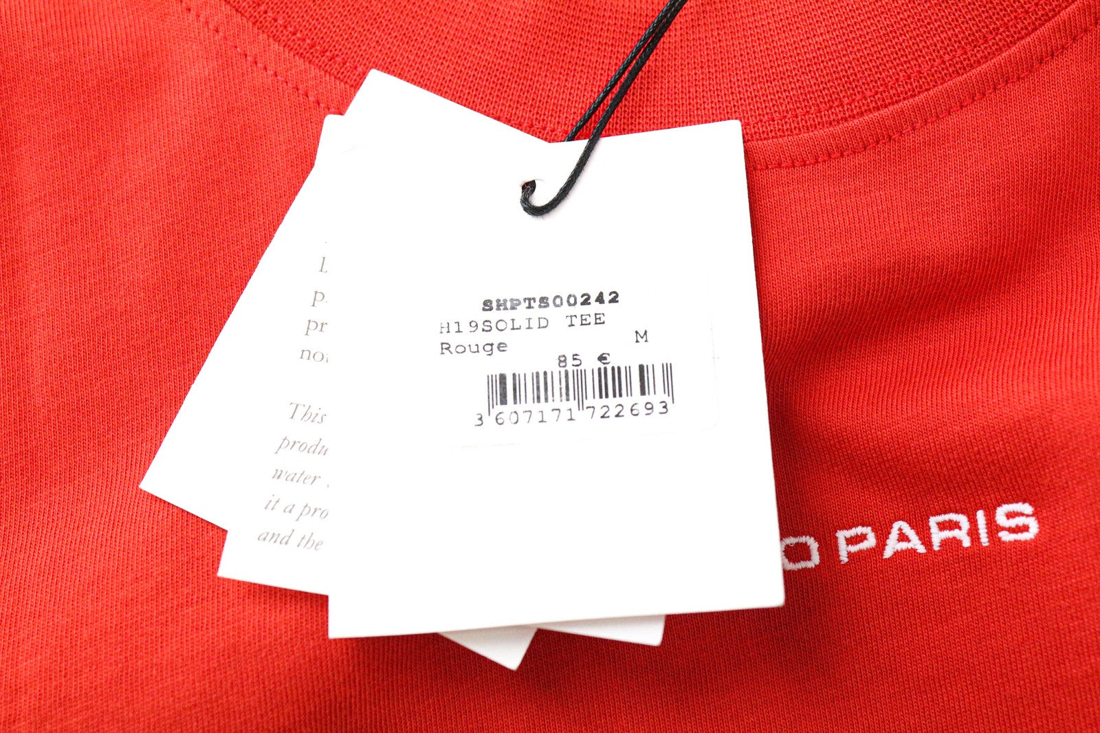 SANDRO vyriški marškinėliai M raudoni medvilniniai logotipo spaudiniai trumpomis rankovėmis megztinis laisvalaikio marškinėliai 