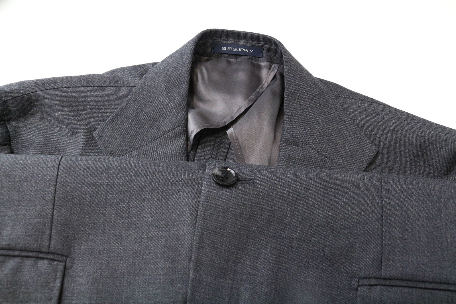 SUITSUPPLY La Spalla Men's Blazer UK44L Grey Pure Wool Single-Breast Classic