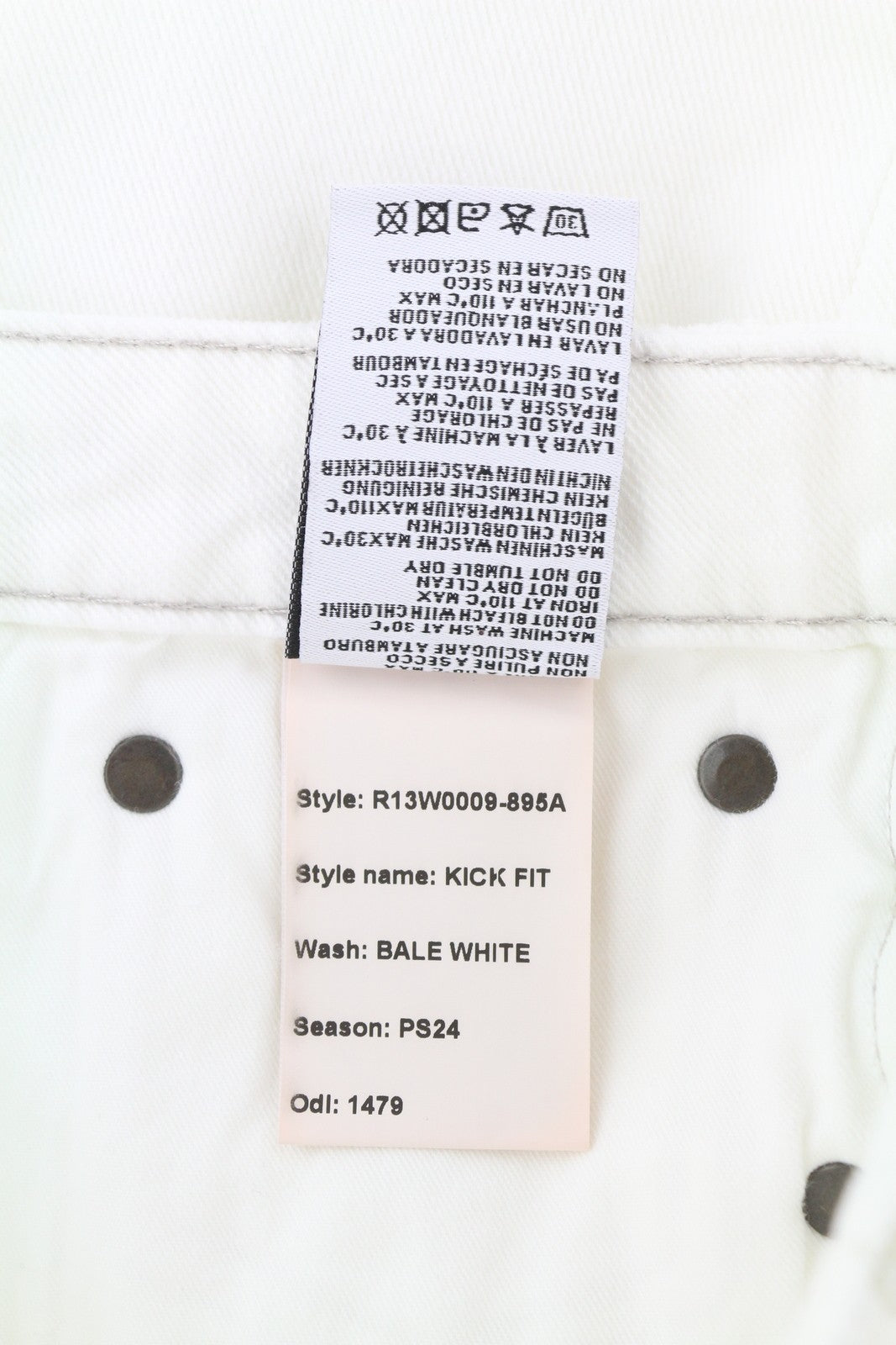 R13 Kick Fit Women Jeans 26 Bale White Flared Cropped Ankle Length Denim RRP€499