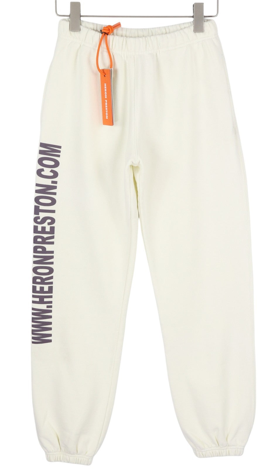 HERON PRESTON Nekilnojamojo turto moteriškos kelnės S dydžio baltos sportinės kelnės su logotipu priekyje RRP 399 € 