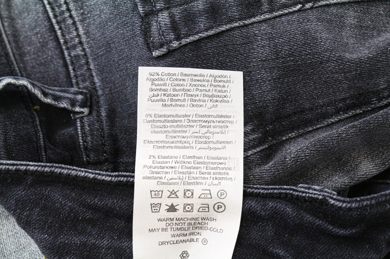 JACK & JONES Tim Men's Jeans W31/L30 Black Washed Slim Fit Cotton Stretch Denim