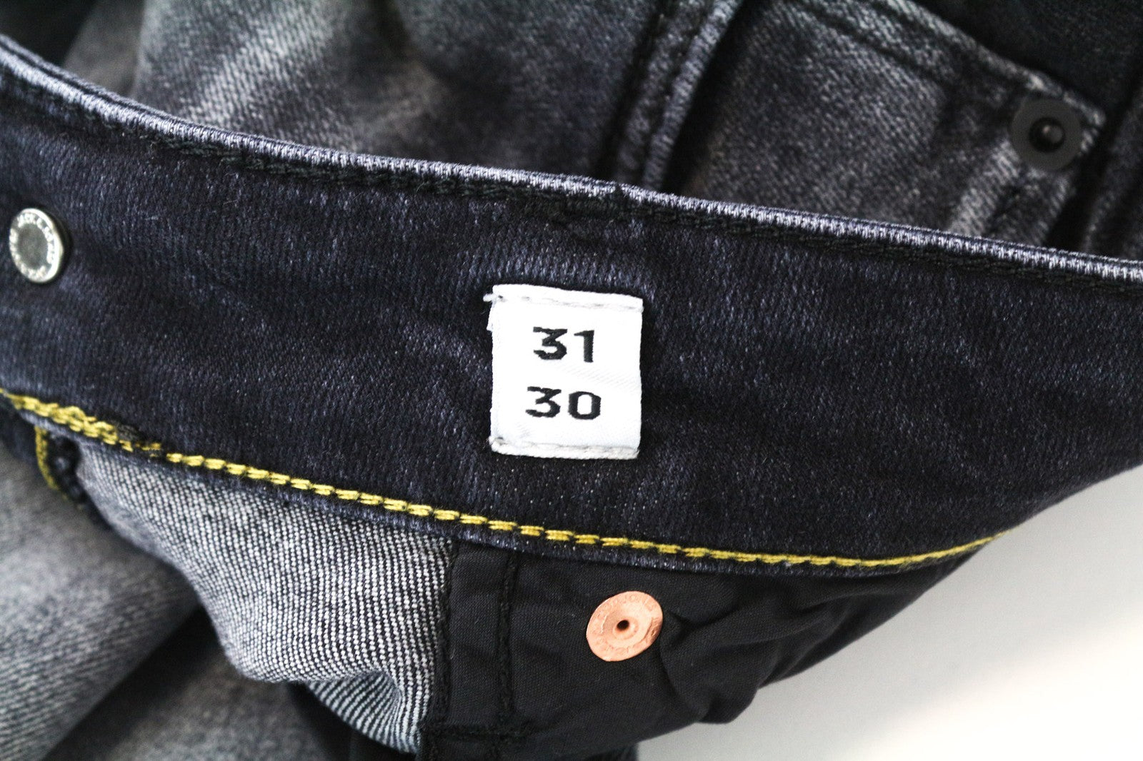 JACK & JONES Tim Men's Jeans W31/L30 Black Washed Slim Fit Cotton Stretch Denim