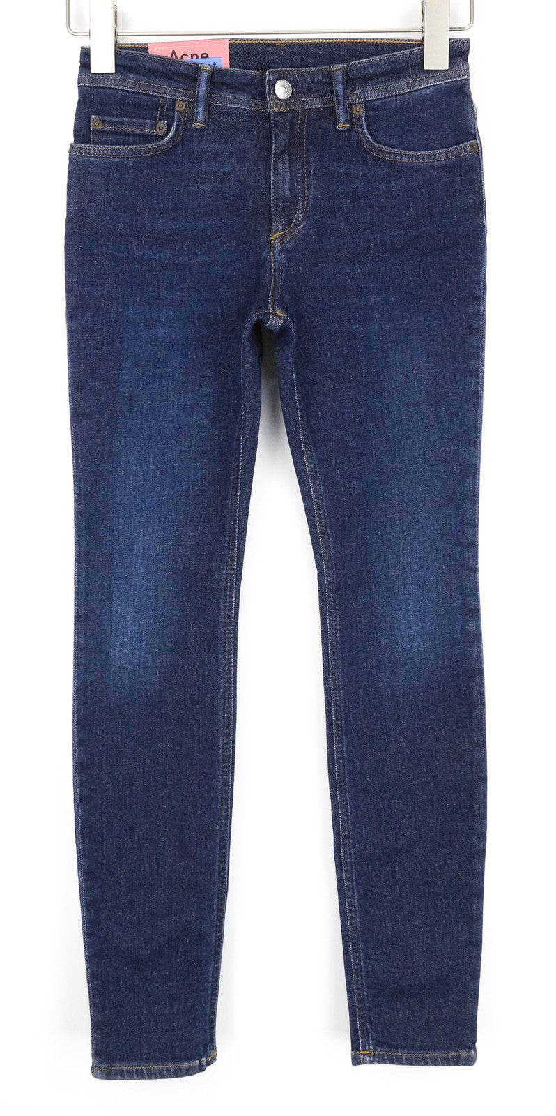 ACNE STUDIOS Climb Women's Dark Blue Skinny Fit Cotton Stretch Jeans W24/L32