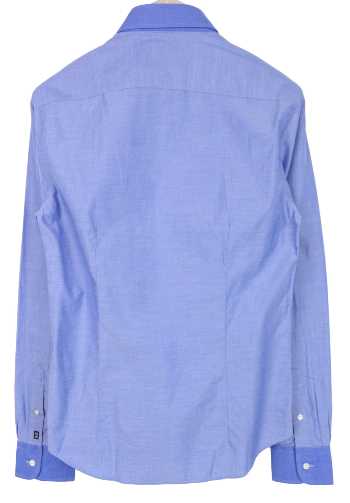 SCOTCH &amp; SODA vyriški mėlyni melanžo spalvos grynos medvilnės ploni, prigludę marškiniai su sagomis 