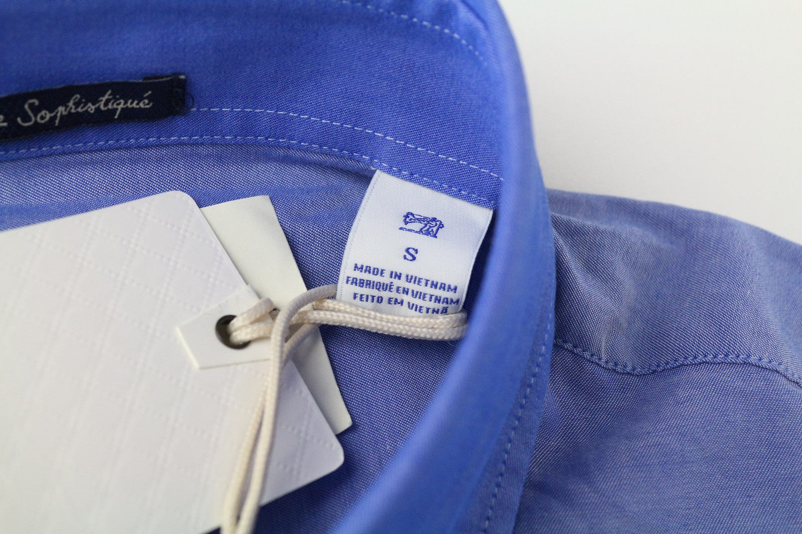 SCOTCH &amp; SODA vyriški mėlyni melanžo spalvos grynos medvilnės ploni, prigludę marškiniai su sagomis 