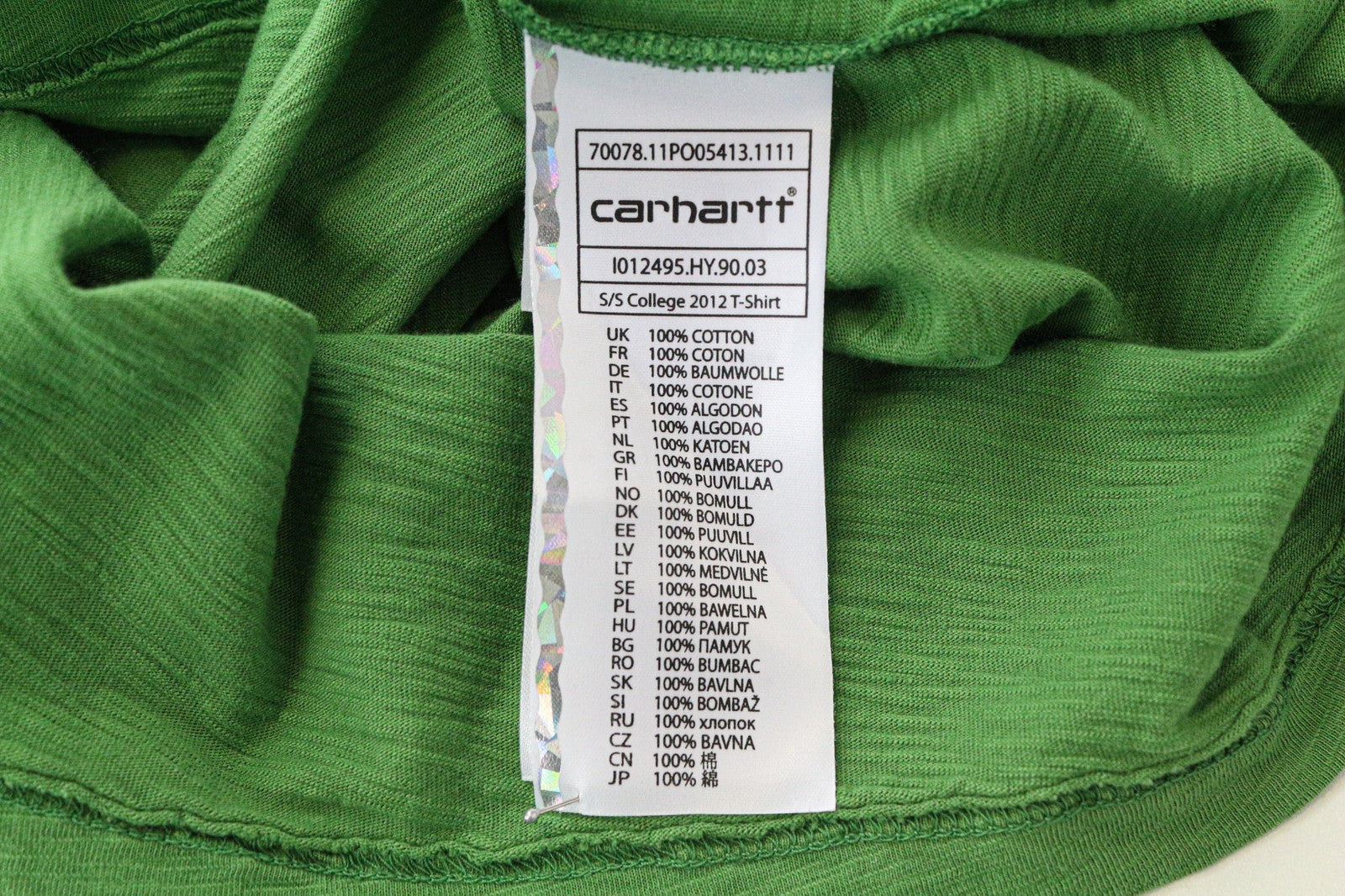 CARHARTT College 2012 Men's Hay Green Graphic Print Cockle Melange T-Shirt S