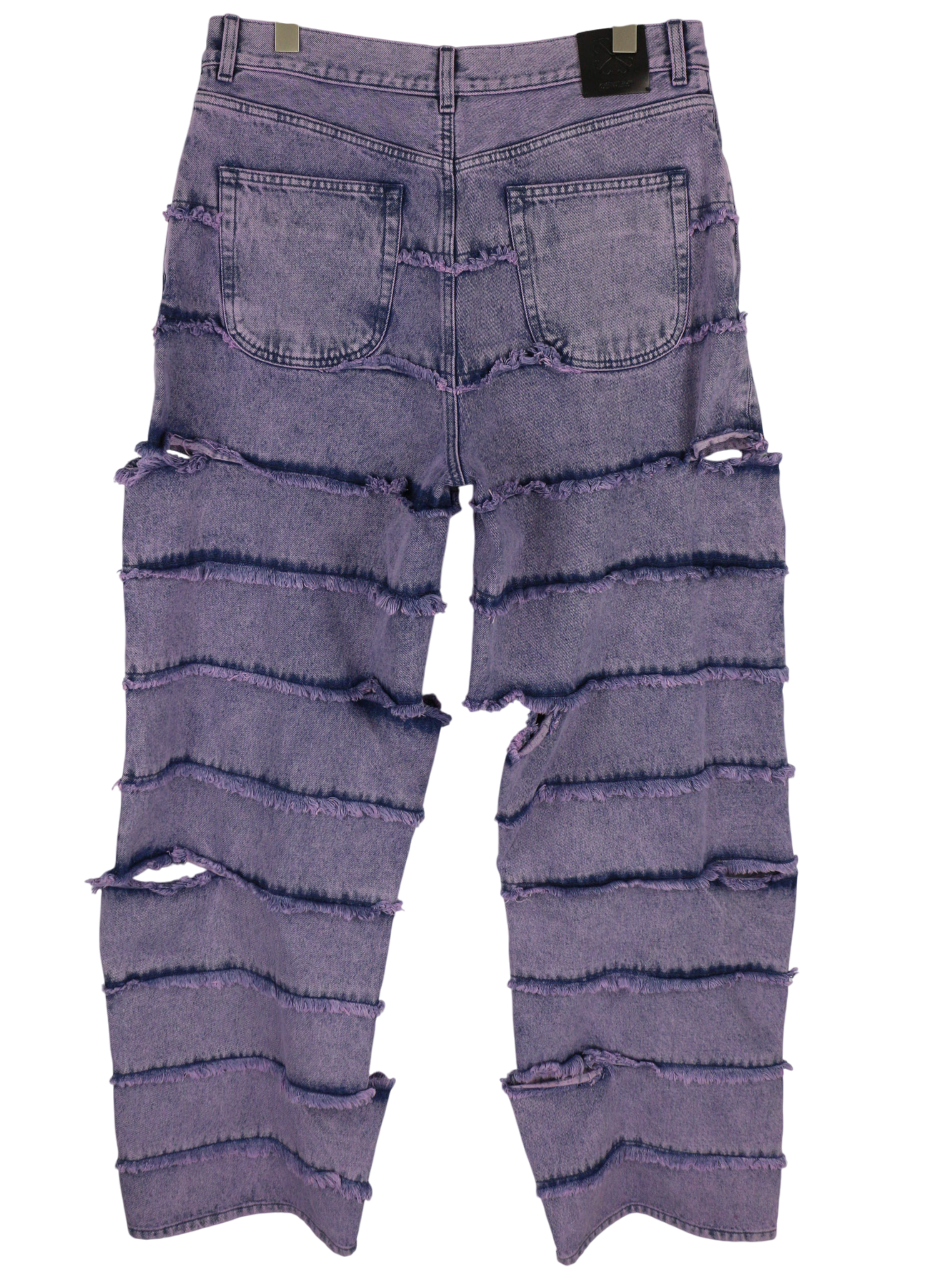 BALTOS VIRGIL ABLOH firmos dryžuoti tiesūs vyriški džinsai su iškirpte, W33, rekomenduojama kaina – 999 € 